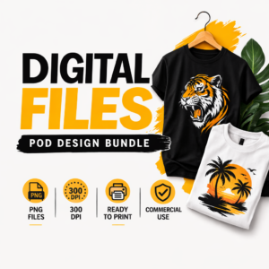 200K+ Print-on-Demand Design Bundle – T-Shirt, Sublimation, SVG & PNG Graphics | Commercial License | Instant Download
